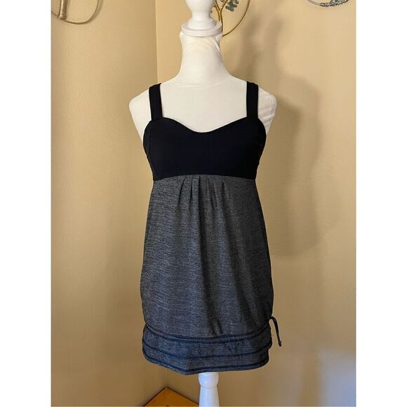 Lululemon Run: Back On Track Tank Black / Heathered Black Size 4 - Picture 1 of 6